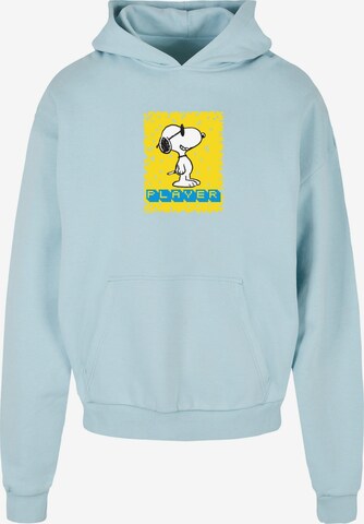 Merchcode Sweatshirt 'Peanuts - Player' in Blauw: voorkant