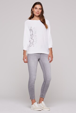 Soccx Pullover mit Fledermausärmeln und Logo Artwork in Weiß