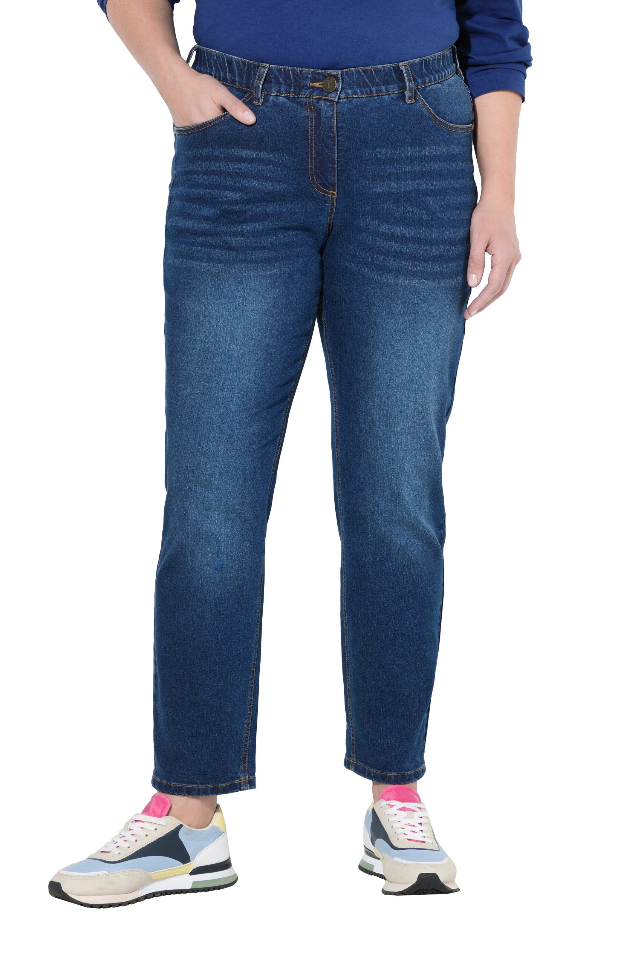 Ulla Popken Regular Jeans in Blauw: voorkant