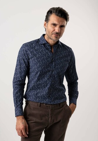 Black Label Shirt Regular fit Business Shirt 'PRINT' in Blue: front