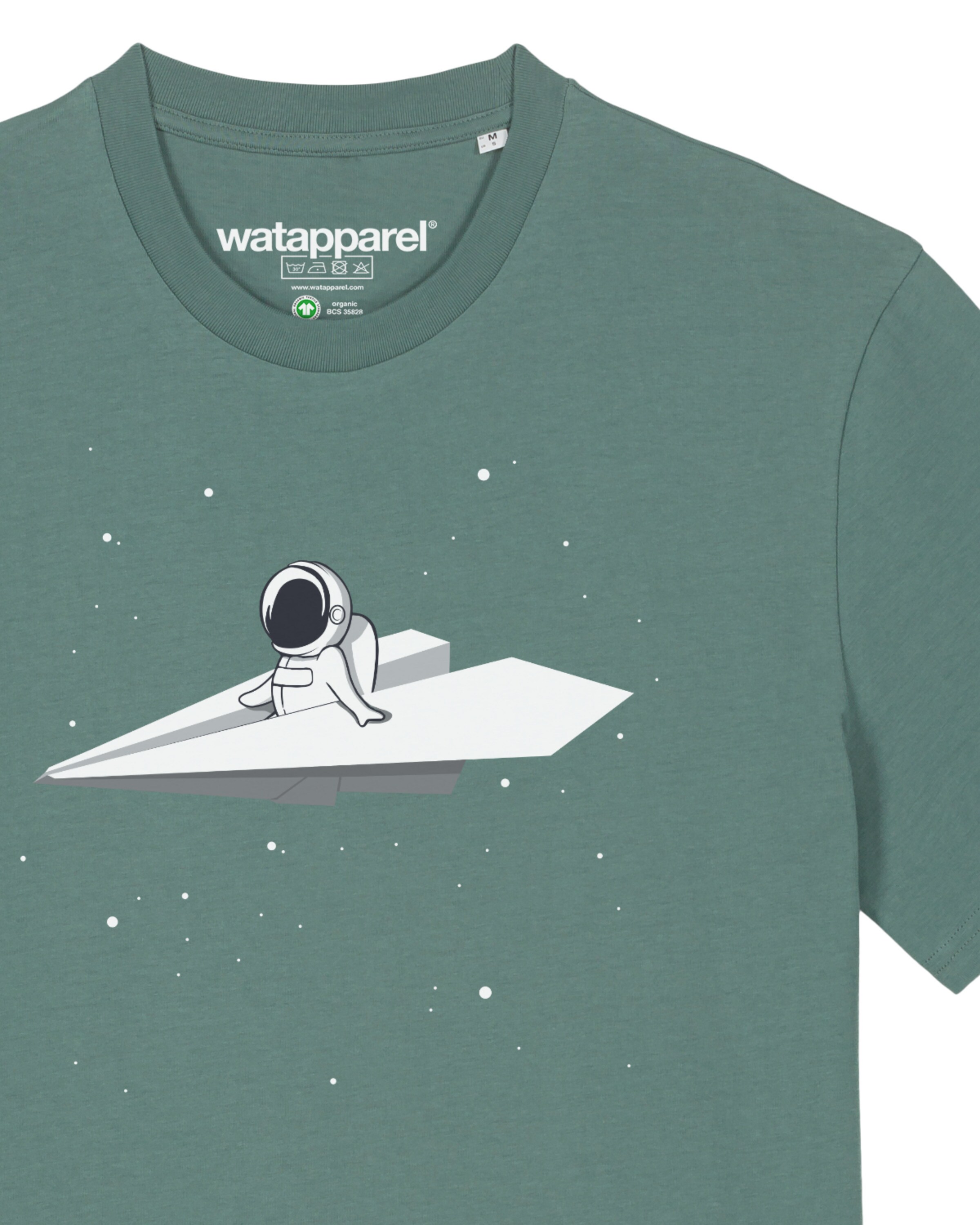 T-Shirt 'Fly me to the moon' Watapparel en vert