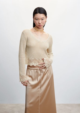 MANGO Sweater 'Chicle' in Beige: front