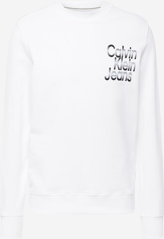 Sweat-shirt Calvin Klein Jeans en blanc : devant