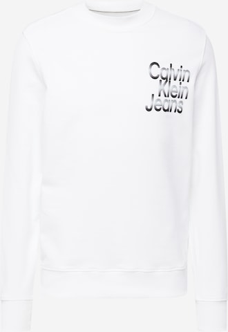 Calvin Klein Jeans Sweatshirt in Wit: voorkant