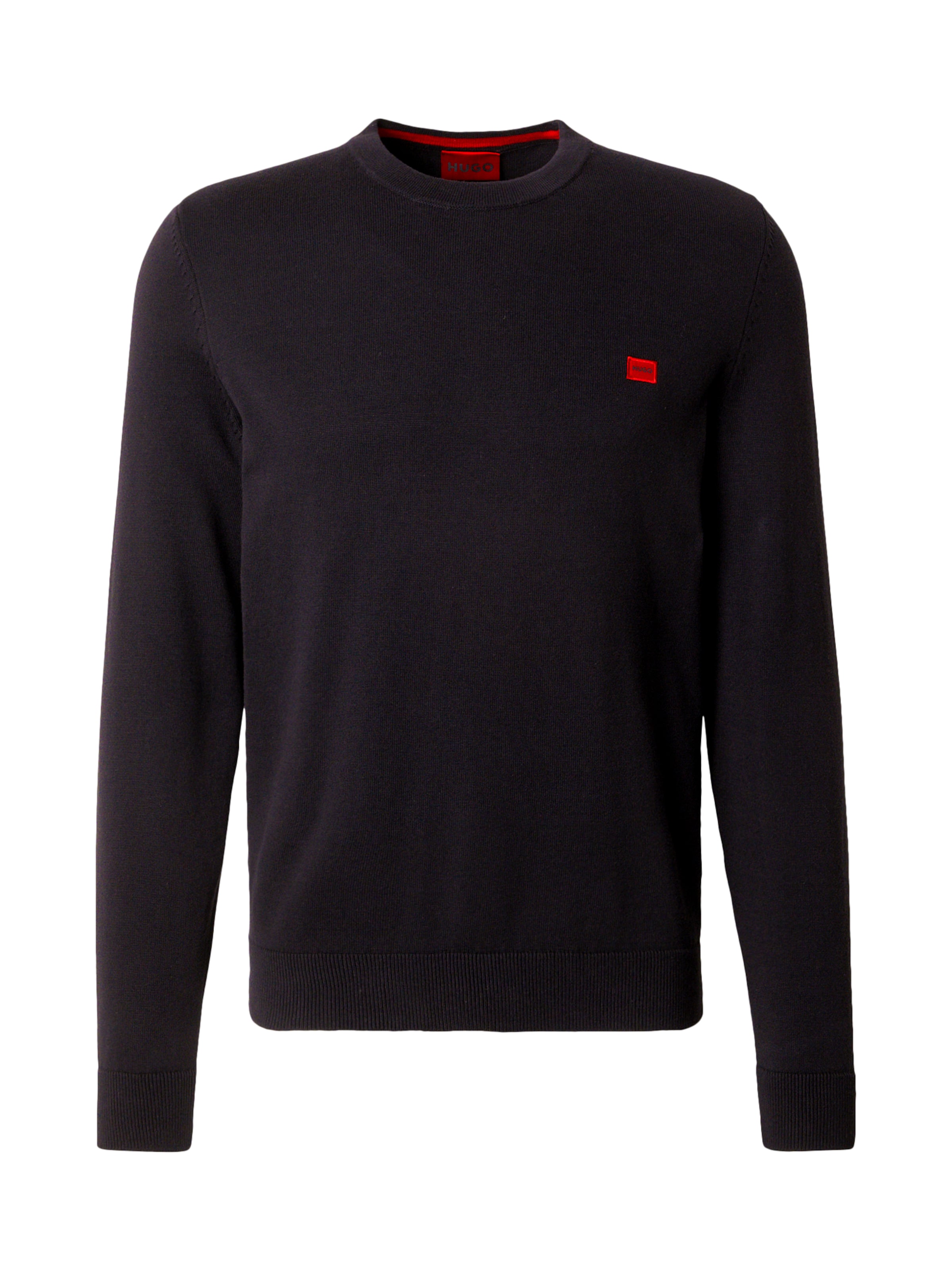 HUGO Trui &#x27;San Cassius&#x27; in Zwart: voorkant