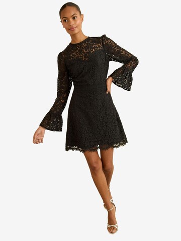 love & roses - Vestido em preto: frente