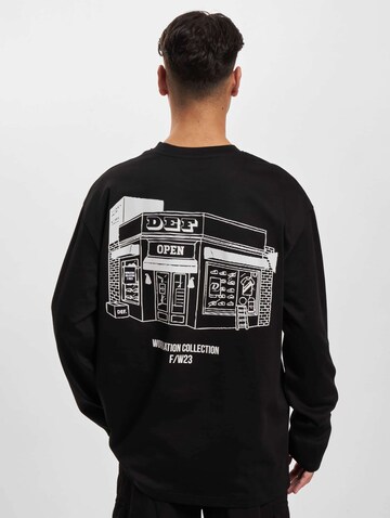 DEF Shirt 'Open' in Zwart
