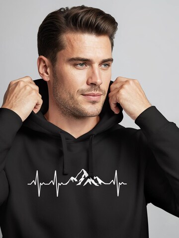 Neverless Sweatshirt 'Berg Herzschlag' in Schwarz
