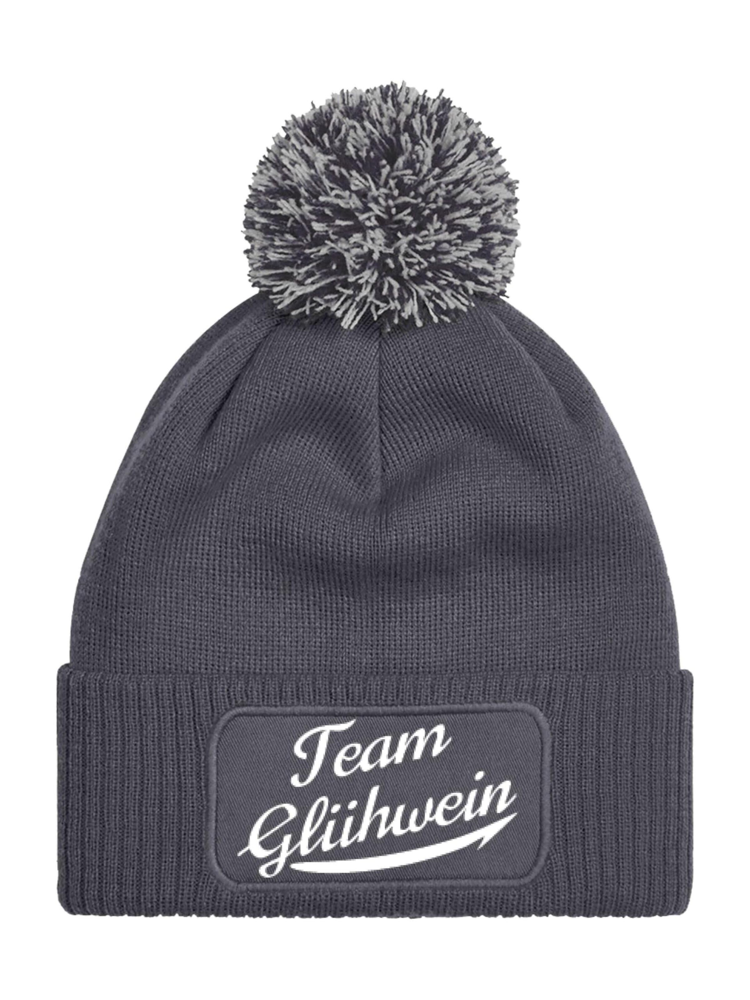 Youth Designz Beanie 'Team Glühwein' in Grey: front