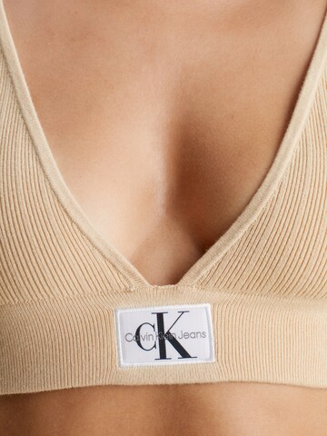 Calvin Klein Jeans Bustier Top in Beige