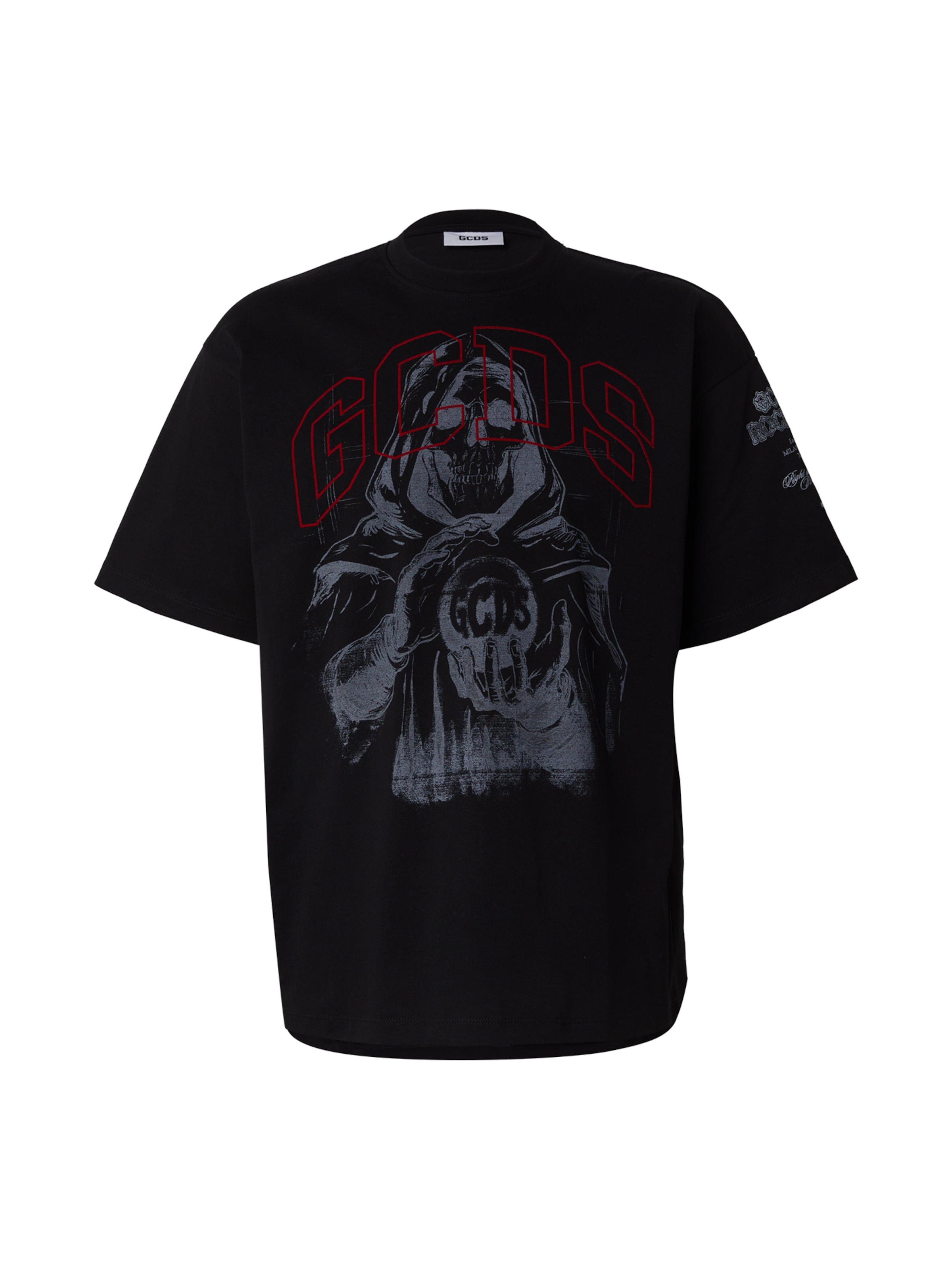 GCDS Majica | črna barva: sprednja stran