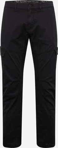 Pantalon cargo TOM TAILOR DENIM en noir : devant