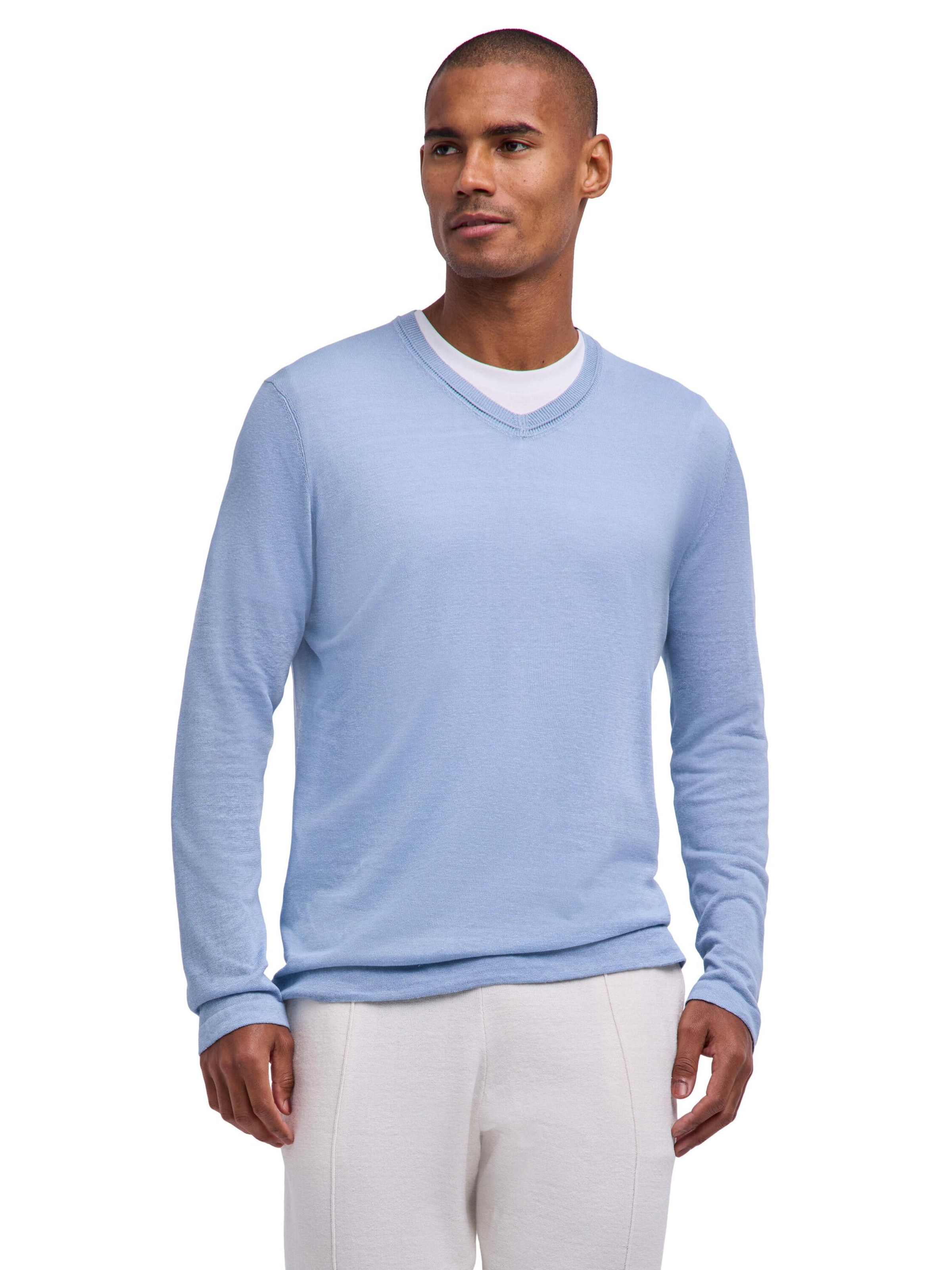 FALKE Sweater 'Silk Linen' in Blue: front