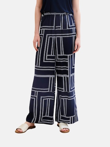 Wide Leg Pantalon TOM TAILOR en bleu : devant