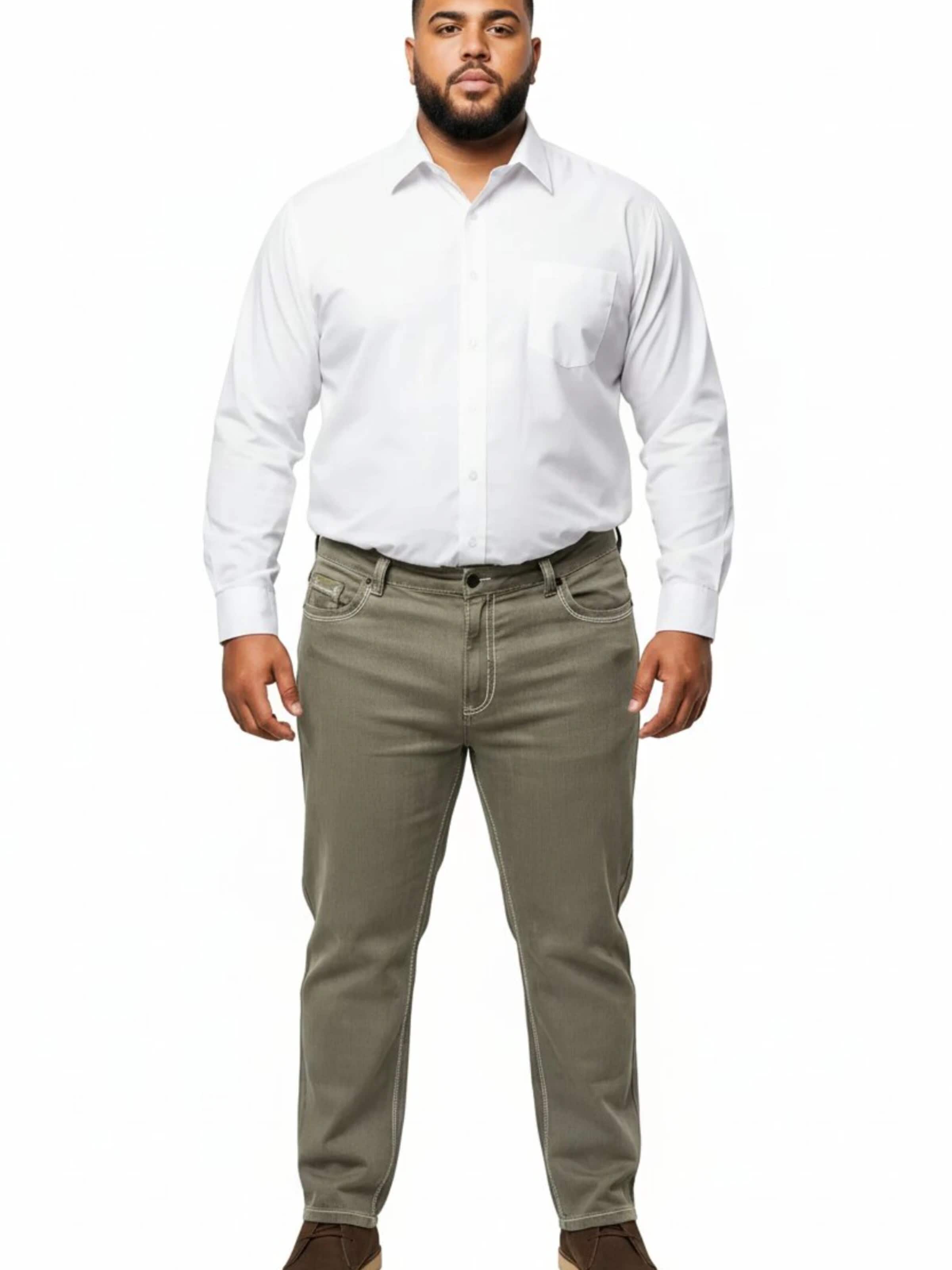 Fit confort Chemise 'HLA-1314 Übergrößen' Lavecchia en blanc : devant