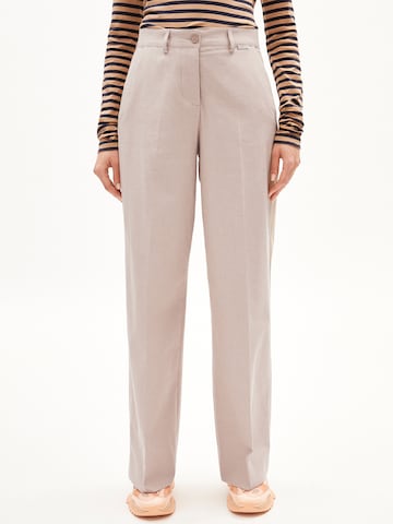 ARMEDANGELS Wide Leg Hose ' LEANDRAA HANDAAS ' in Beige: Vorderseite