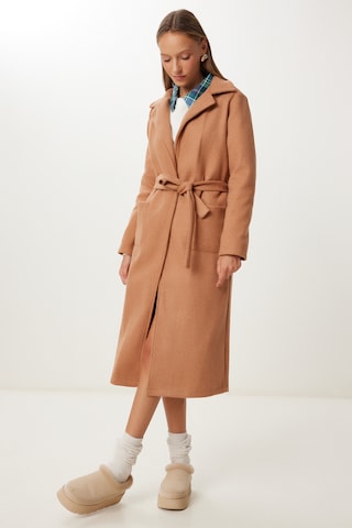 Manteau mi-saison Happiness İstanbul en beige : devant