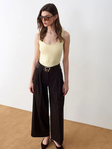 Dilvin Wide leg Pants in Brown