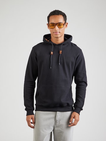 INDICODESweater majica 'Salupe' - crna boja: prednji dio