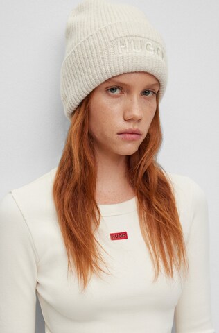 HUGO Beanie 'Social' in White: front