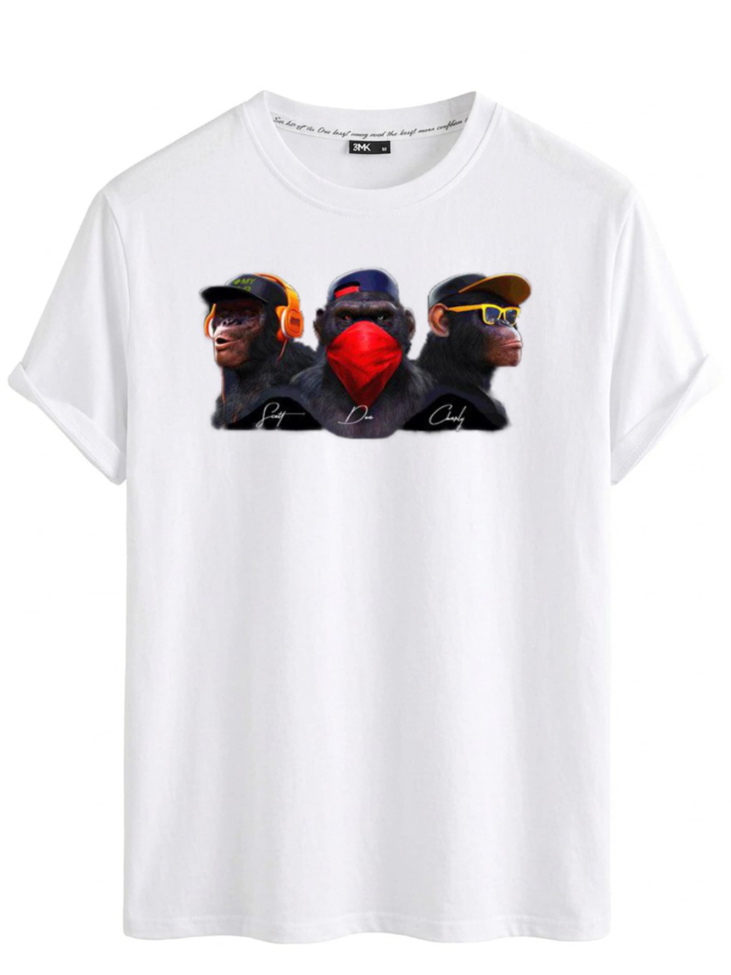 RMK Shirt 'kurzarm Affe'‌‌ in Weiß: Vorderseite