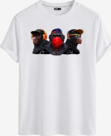 RMK Shirt 'kurzarm Affe' in Weiß: Vorderseite