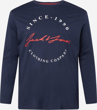 Jack & Jones Plus T-Shirt 'HERRO' en bleu foncé / rouge / blanc, Vue avec produit