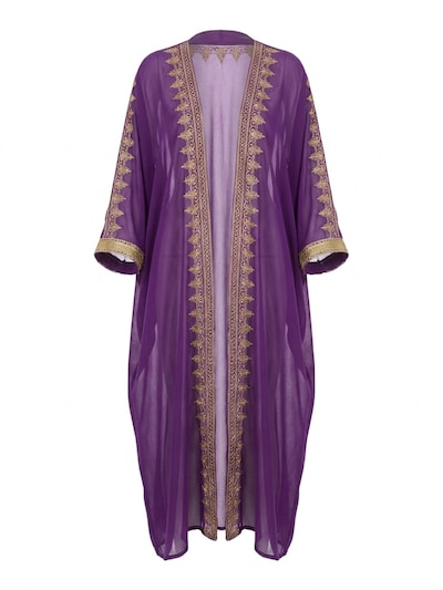 Miss June Kimono 'Kimono Long Bethany' i S-M i violetblå, Produktvisning