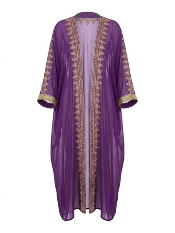 Miss June Kimono 'Kimono Long Bethany' i lilla: forside