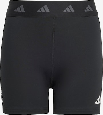 juoda ADIDAS SPORTSWEAR Siauras Sportinės kelnės 'TECHFIT Short': priekis