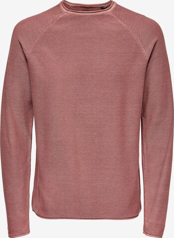 Pull-over 'Dextor' Only & Sons en rouge : devant