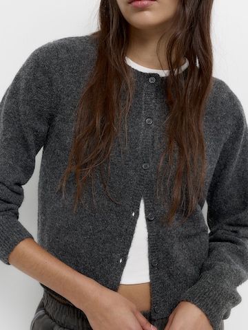 Pull&Bear Knit cardigan 'Pacific' in Grey