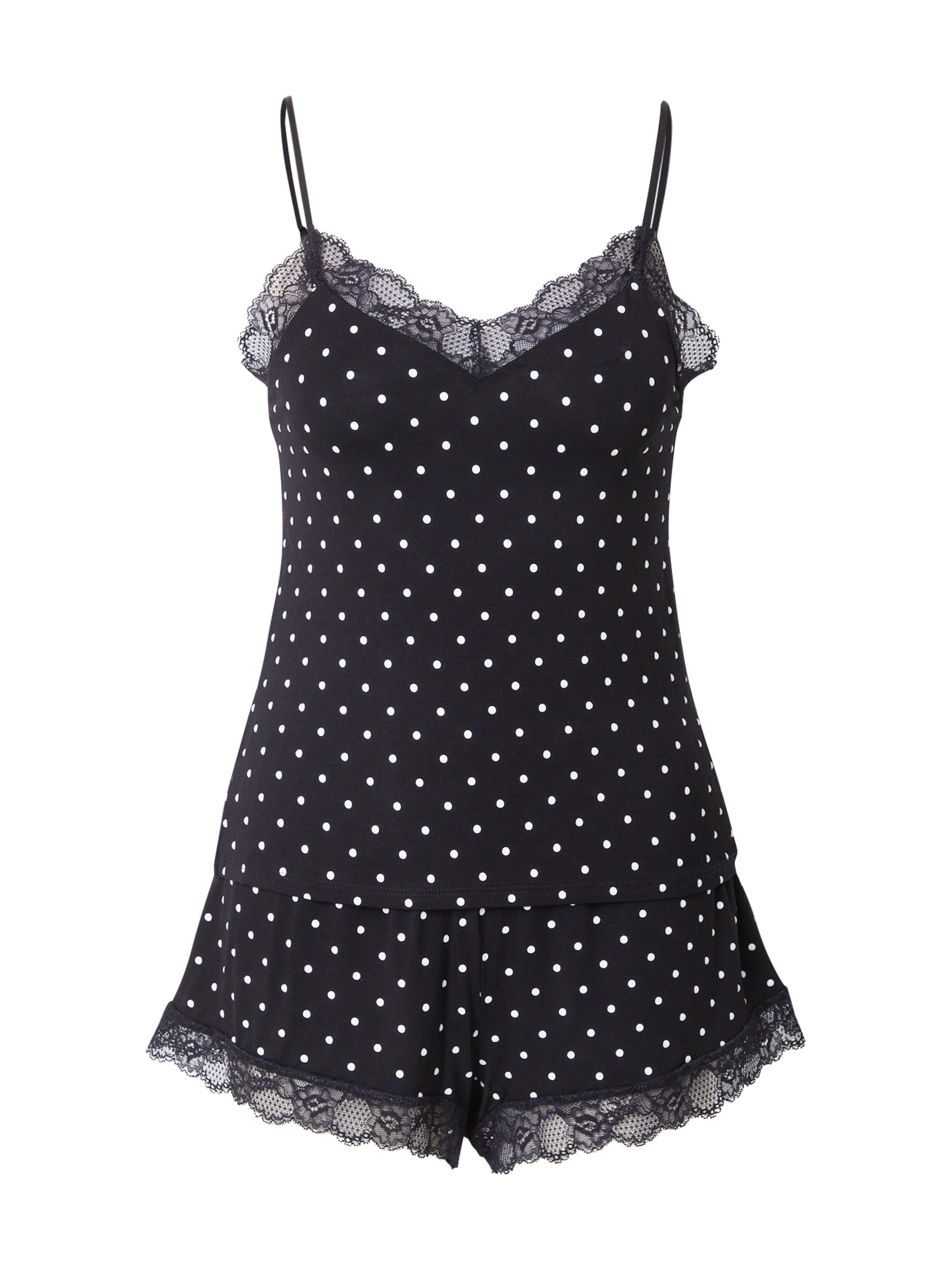 Hunkemöller Pyjama 'Cami' in Schwarz: Vorderseite