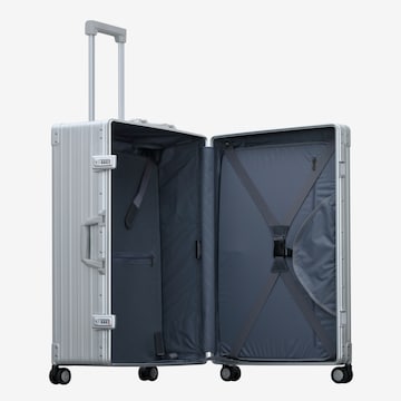 Aleon Traveler 4-Rollen Trolley 67 cm mit Kleidersack in Silber