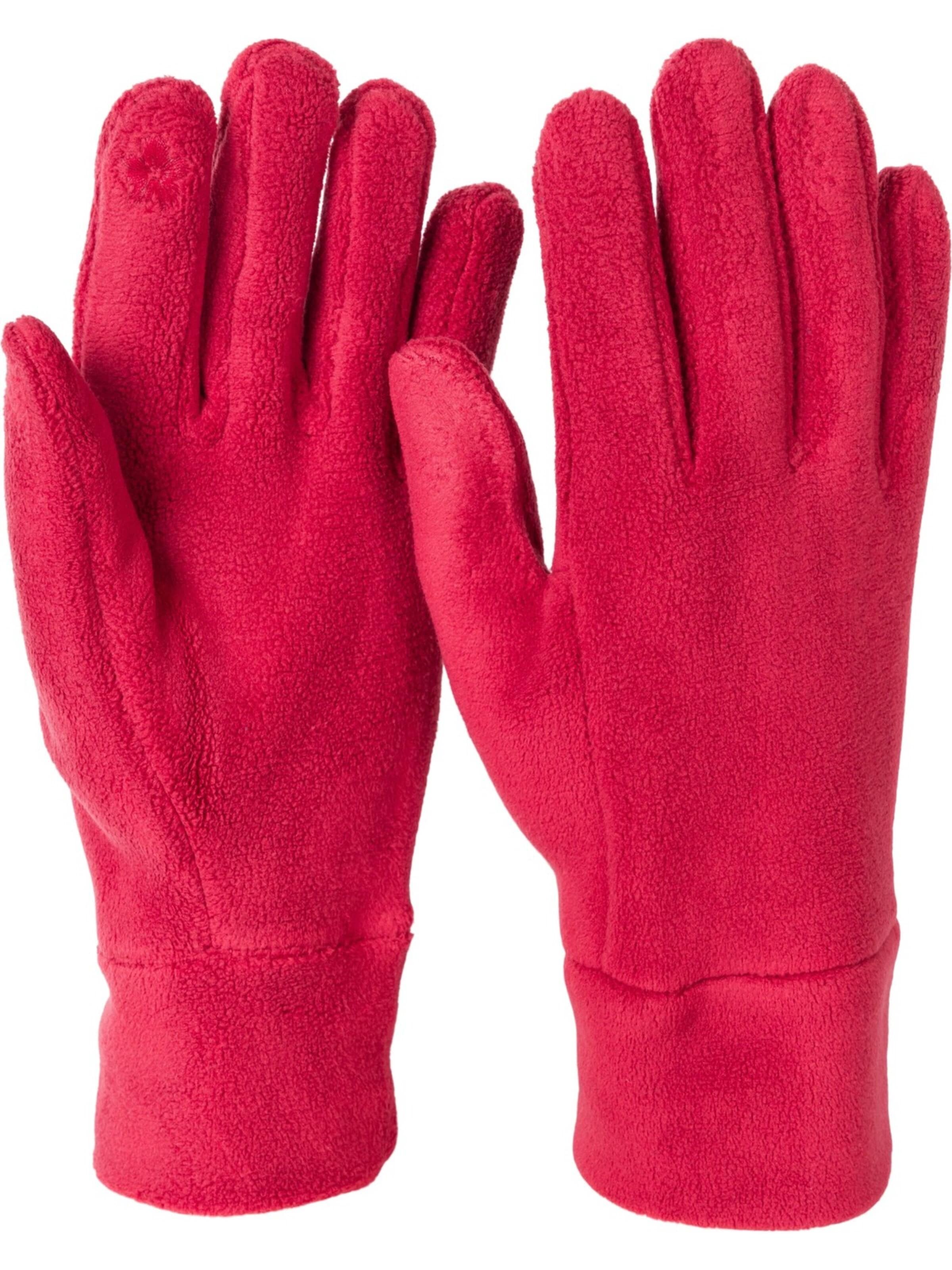 styleBREAKER Fingerhandschuhe 'Einfarbige Touchscreen Fleece Handschuhe'‌‌‌ in Rot: Vorderseite