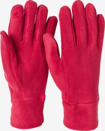 styleBREAKER Fingerhandschuhe 'Einfarbige Touchscreen Fleece Handschuhe' in Rot: Vorderseite