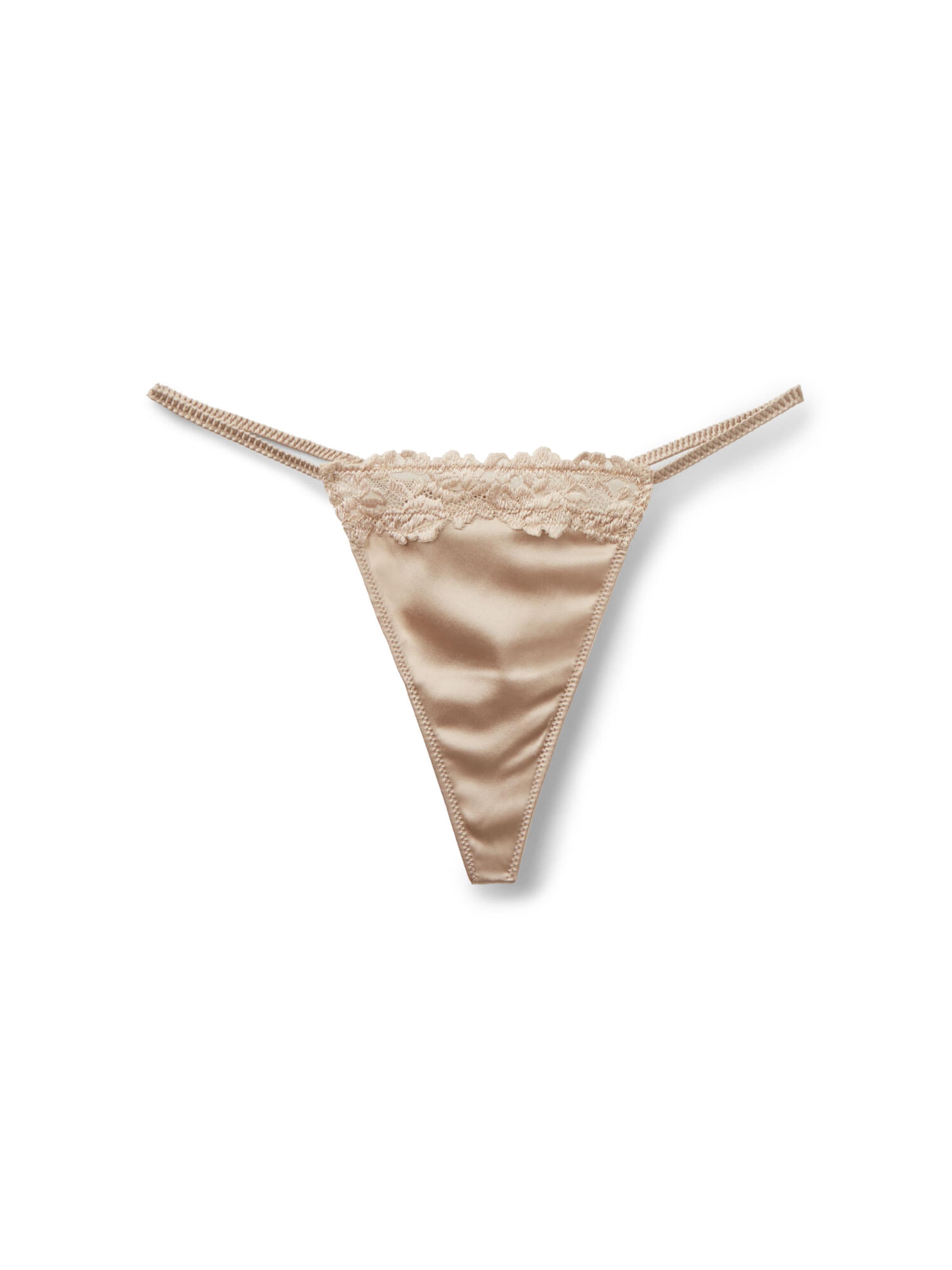 INTIMISSIMI Thong 'Silky Flowers' in Beige: front