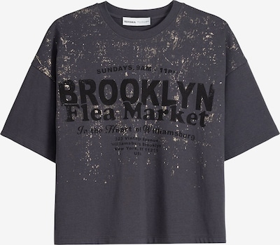 Bershka T-shirt en anthracite / noir, Vue avec produit