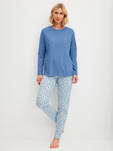 CALIDA Pajama 'Cotton Stripes' in Blue