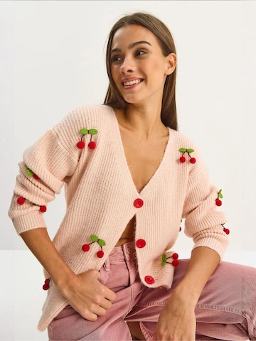 Bianco Lucci Knit cardigan in Pink