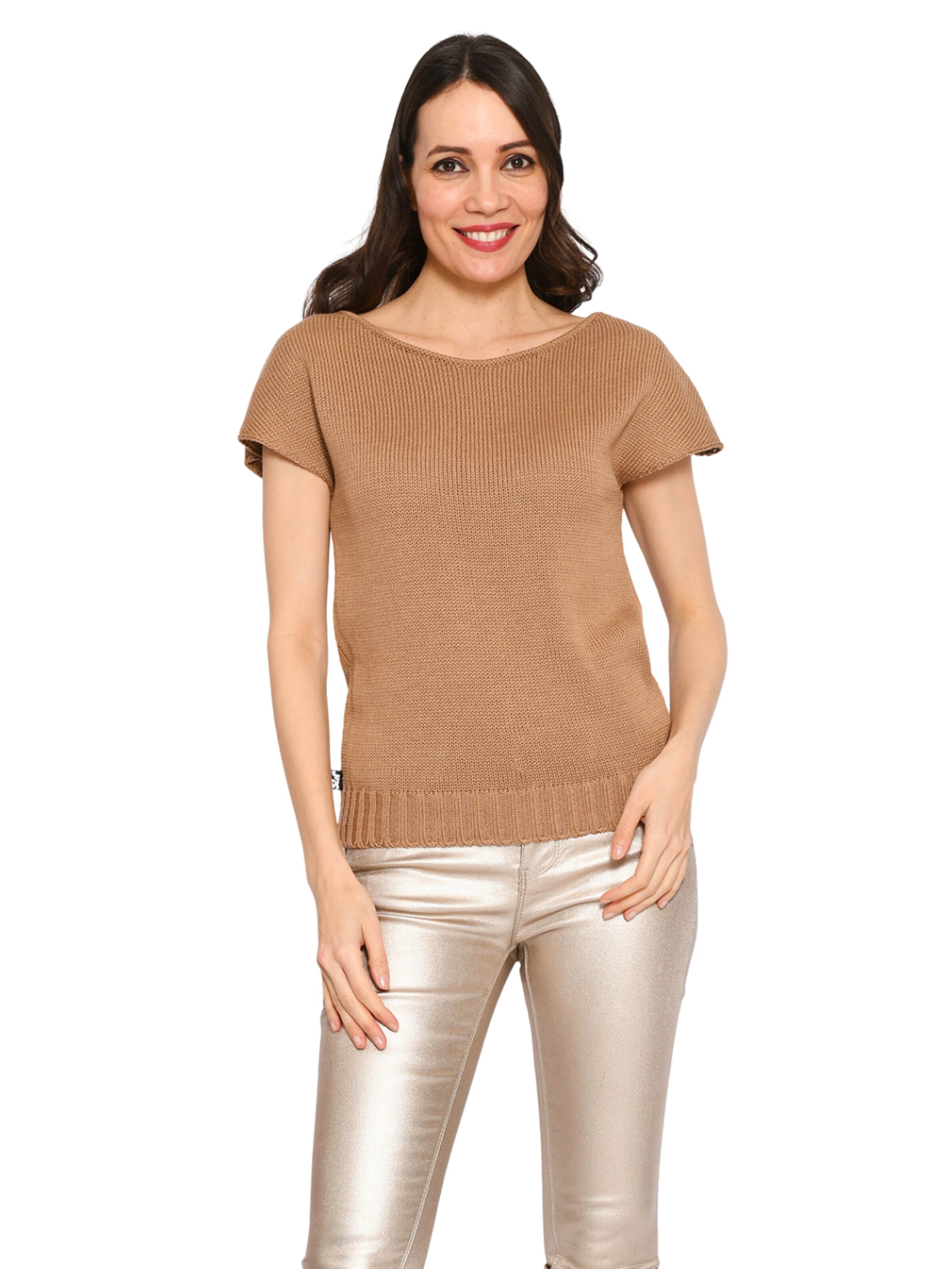 Süel knitwear Gebreide top 'Carlos' in Bruin: voorkant