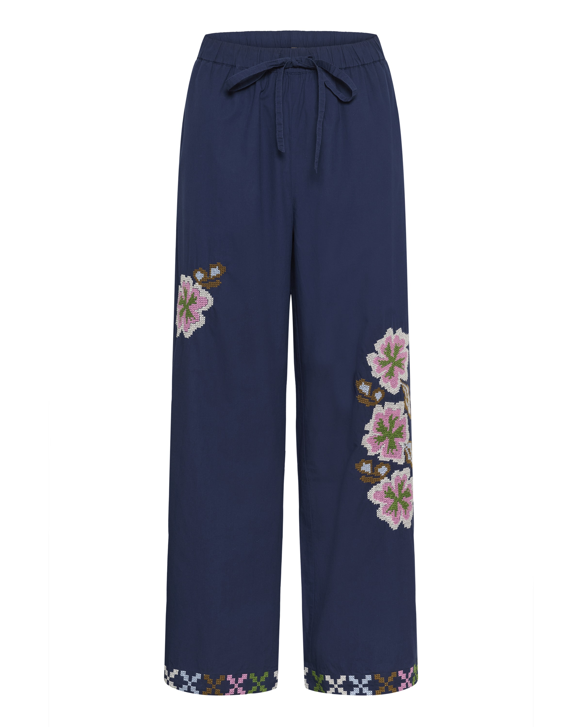 CULTURE Wide leg Pants 'CUBreezy' in Blue: front