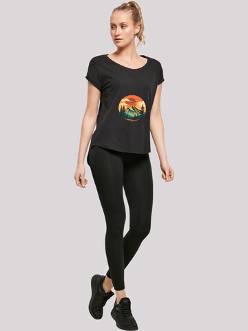 F4NT4STIC Shirt 'Sonnenuntergang Berglandschaft' in Black