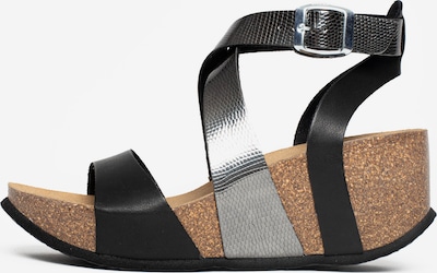 Bayton Strap sandal 'PAMPELUNE' in Brown / Black / Silver, Item view