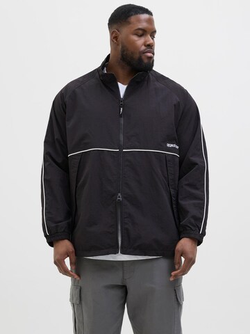 Giacca di mezza stagione di Jack & Jones Plus in nero: frontale