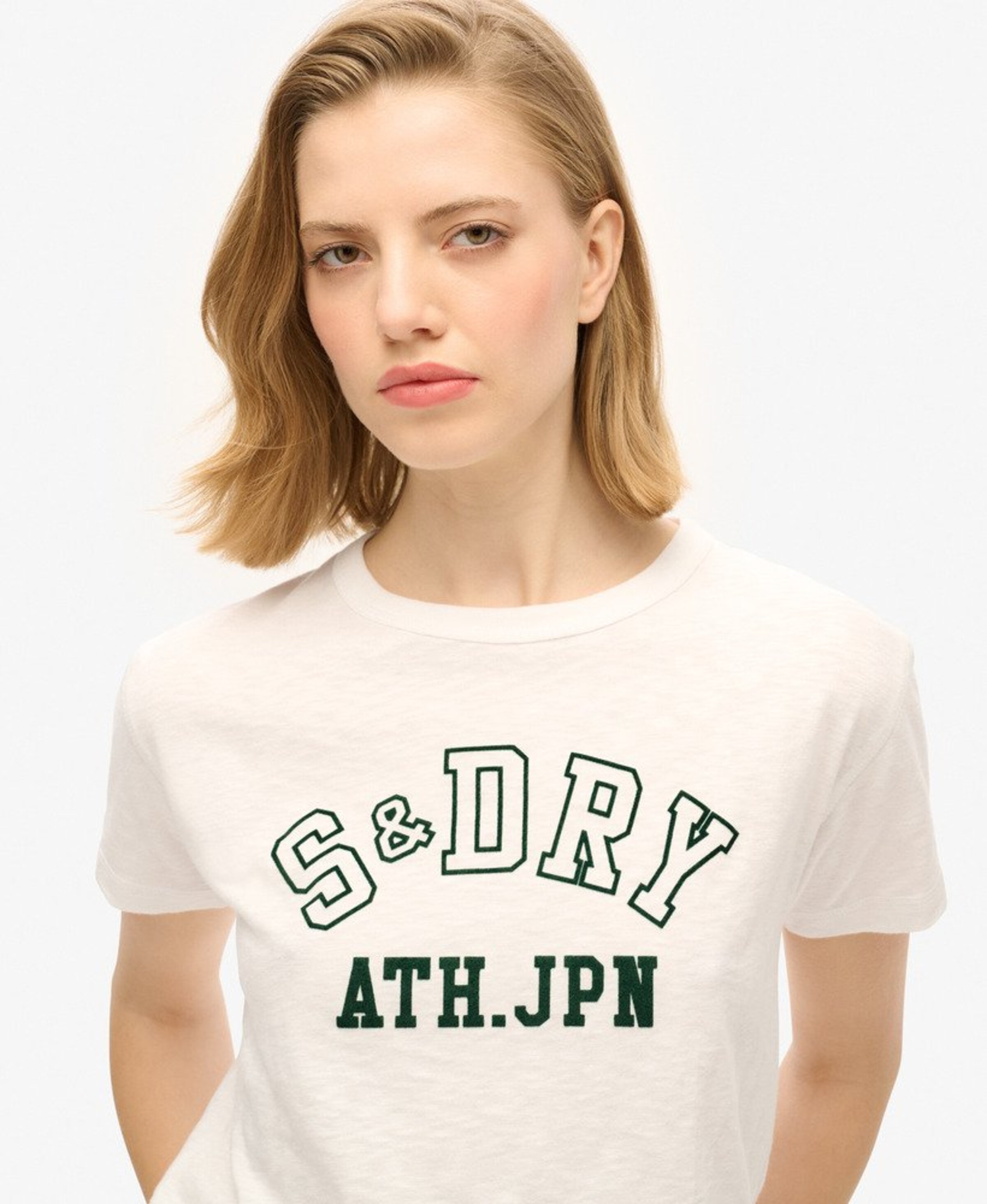 T-shirt Superdry en beige : devant