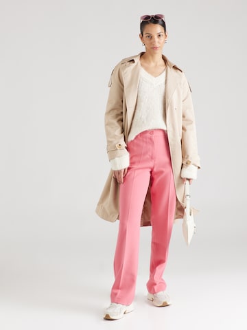 Regular Pantaloni cu dungă de la UNITED COLORS OF BENETTON pe roz