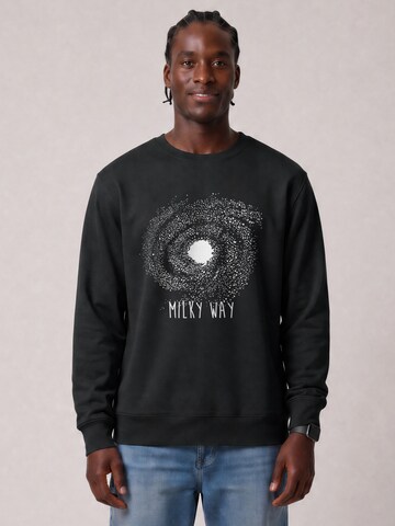 Watapparel Sweatshirt 'Milky Way' in Zwart: voorkant