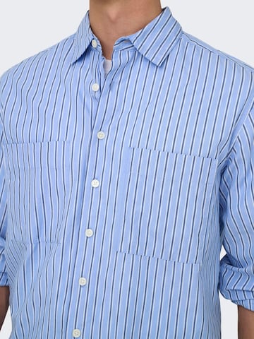 Only & Sons Regular fit Overhemd in Blauw