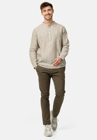 INDICODE JEANS Regular fit Overhemd 'Lif' in Beige